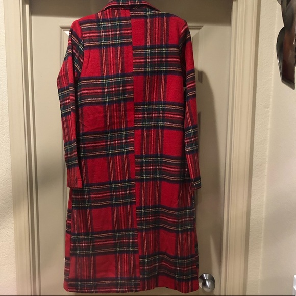 ROYAL PLAID LONG TRENCH COAT small NWT - Picture 7 of 9